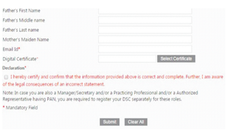 When user click on Select Certificate